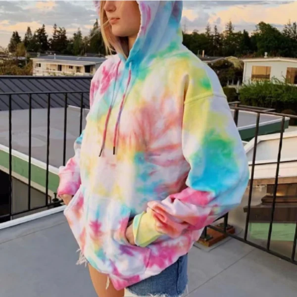 Fashion Girls Hoodie Thermal Sublimation Blank For Print Tie Dye Polyester Autumn/Winter Hoodie Color Top - Image 2