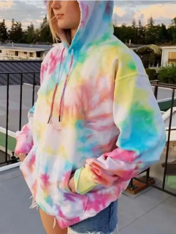 Fashion Girls Hoodie Thermal Sublimation Blank For Print Tie Dye Polyester Autumn/Winter Hoodie Color Top - Image 3