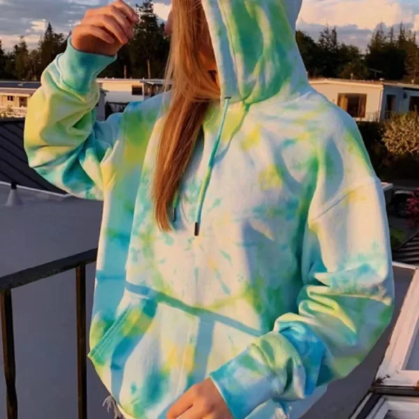 Fashion Girls Hoodie Thermal Sublimation Blank For Print Tie Dye Polyester Autumn/Winter Hoodie Color Top