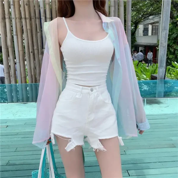 Women's Cardigan Shirt Summer Thin Tie-Dye Gradient Beach Coat - Image 5