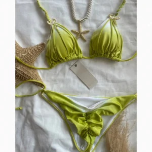 2025 New Tie-Dye Bikini Set for Women – Sexy Split Swimsuit, Quick-Dry, Wire-Free with Chest Pads