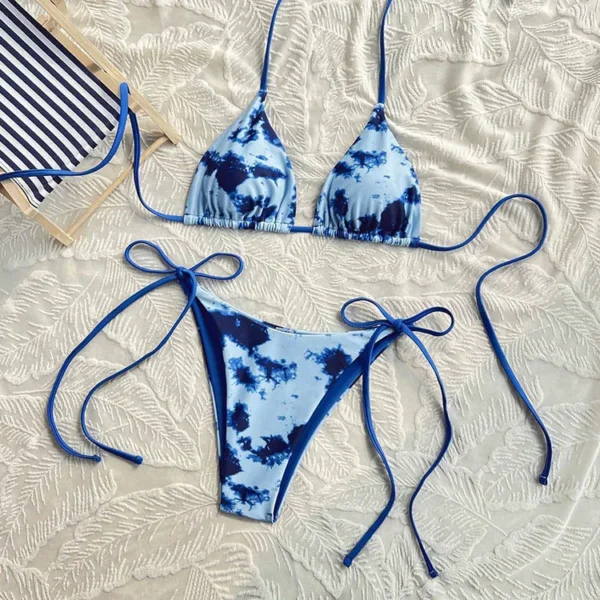 2025 Tie Dye Lace Up Bikini Set Beach Swimwear Women Swimsuit Biquinis Tankini Femme Mujer Bathing Suit Купальник Женский Xl - Image 6