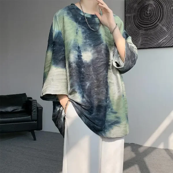 Man Tee Shirts 100℅ Cotton T Shirt for Men Baggy Tie Dye Luxury High Quality Cheap Clothes Original Chic Casual Funny New in Top