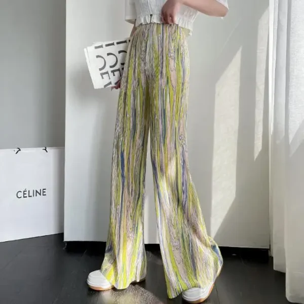 Women's Tie-Dye Pleated Wide-Leg Pants — High Waist, Flowy & Effortlessly Cool - Image 4