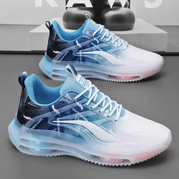 Men's Summer Breathable Sneakers Shock Absorption Foam Pad Large Size Casual Running Shoes Student Height Increasing Sport Shoes - Image 3
