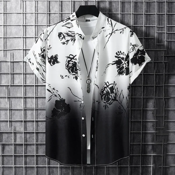 Summer 3D Graffiti Blossom Printed Shirts For Men Children Fashion Streetwear Long Sleeve T Shirt Unisex Hawaiian Shirts Blouses - Image 5