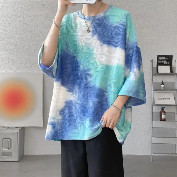 Man Tee Shirts 100℅ Cotton T Shirt for Men Baggy Tie Dye Luxury High Quality Cheap Clothes Original Chic Casual Funny New in Top - Image 6