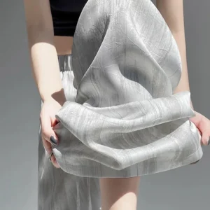 Ice Silk Acetate Wide-Leg Pants – High Waist, Anti-Mosquito, Korean Style