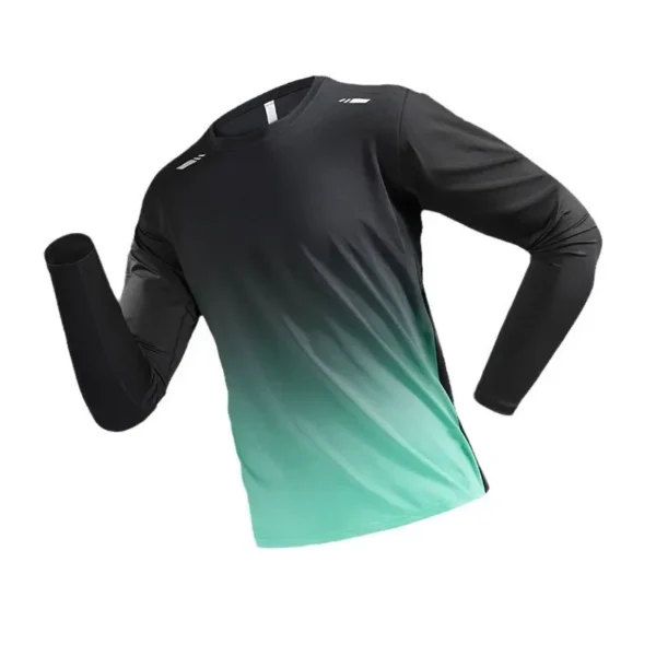 Men's Long Sleeve Running T-Shirt Quick Dry Fitness Climbing Basketball Training Morning Run Sports Cycling Mountain Clothes Top - Image 5
