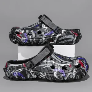 Summer Men’s Tie Dye-Style Clogs — Lightweight Outdoor & Garden Slip-Ons (Plus Size 47)