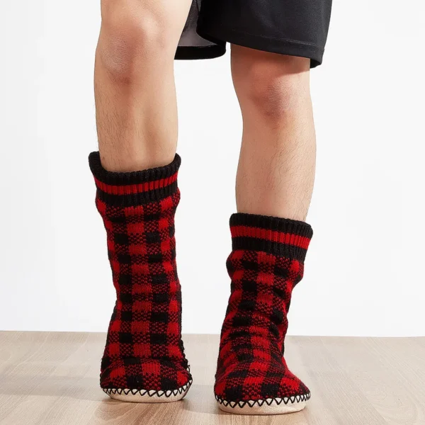 Mens House Slippers Thicken Warm Floor Slippers Socks Non-Slip Indoor Fashion Plush Slippers Socks House Shoes Male Luxury - Image 4