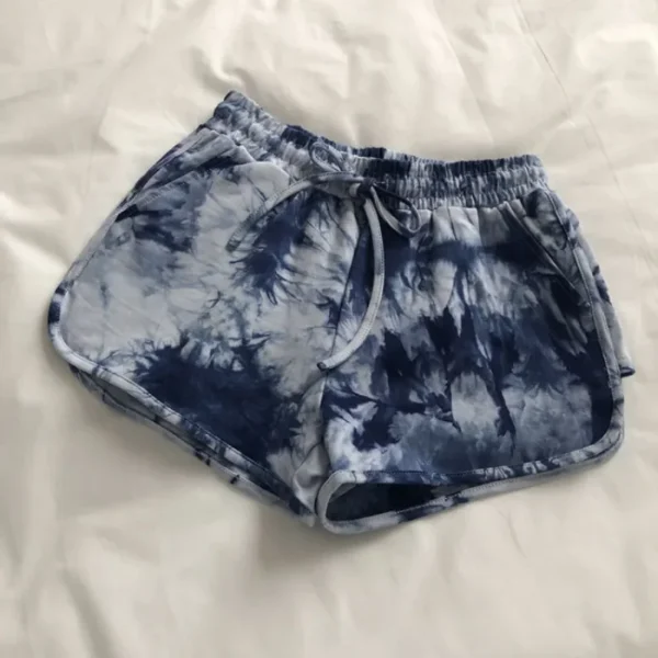 Sports Sport Running Shorts for Women Tie Dye Fitness Blue Woman Short Pants Home Wide Gym Elasticty Y2k Harajuku Summer Kpop XL