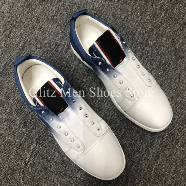 Men's Shoes Color Matching Tie-dye Design Rivets Low-top Sneaker Shoes Spring Autumn Casual Fashion Men Dress Couple Shoes