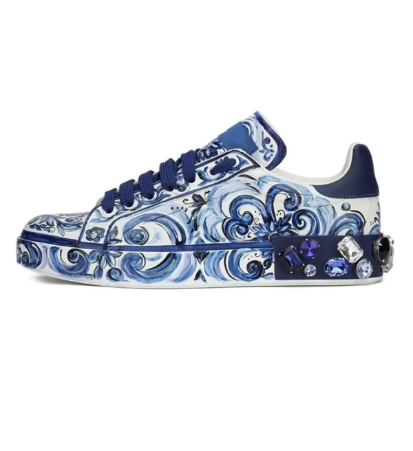 Unisex Multicolor Leather Lace-Up Sneaker — Artistic & Vibrant Shoe - Image 4