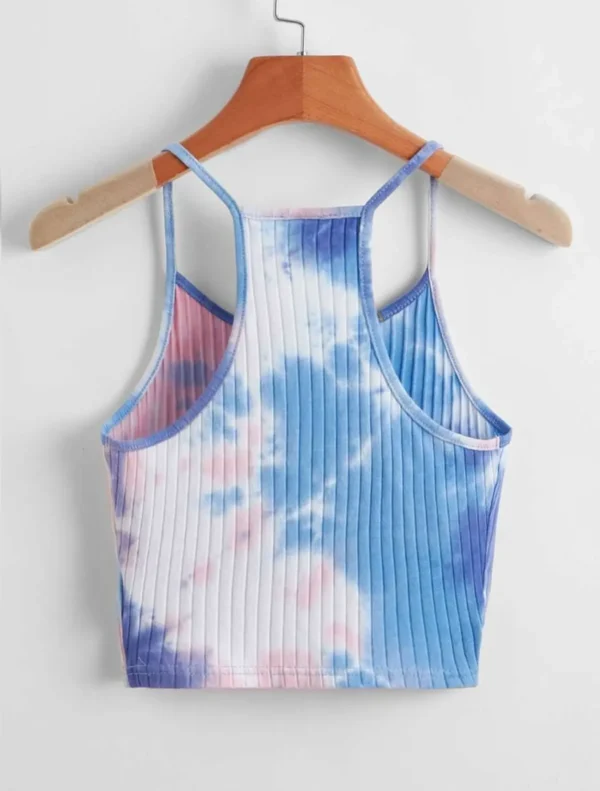 Tie Dye Print Crop Camisole – Casual Summer Sleeveless Top for Women - Image 2