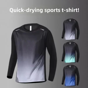 Men’s Long Sleeve Running T-Shirt — Quick Dry Fitness Top for Active Outdoors