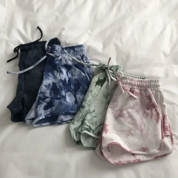 Sports Sport Running Shorts for Women Tie Dye Fitness Blue Woman Short Pants Home Wide Gym Elasticty Y2k Harajuku Summer Kpop XL - Image 6