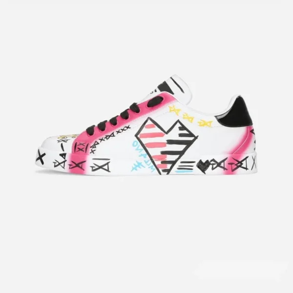 Unisex Multicolor Leather Lace-Up Sneaker — Artistic & Vibrant Shoe - Image 2