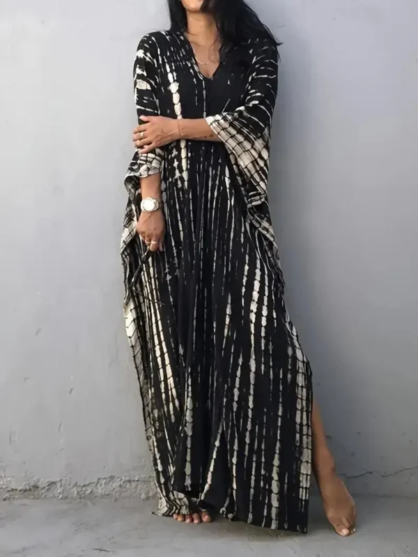 Plus Size Boho Tie-Dye Maxi Cover-Up - Image 2