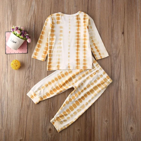 Autumn Baby Boys Tie Dye Printed Long Sleeve T-Shirt Toddler Girls Top+Pants 2pcs Outfits Kids Clothing Casual Pajamas Sets - Image 3