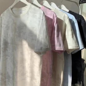 Summer Tie-Dye T-Shirts for Men – High Street Retro Washed Cotton Y2K Tees | Short Sleeve Oversized