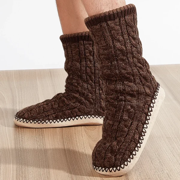 Mens House Slippers Thicken Warm Floor Slippers Socks Non-Slip Indoor Fashion Plush Slippers Socks House Shoes Male Luxury - Image 2