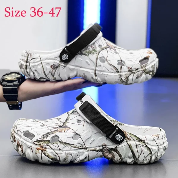 Summer Men Slippers Outdoor Foam Garden Clogs Home Shoes Male hole Shoes Light Water Shoes Comfort Home Soft Slippers - Image 3