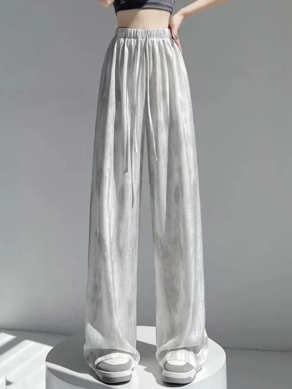 Ice Silk Acetate Yamamoto Wide Leg Pants Women's Summer Thin Small Size High Waist Mosquito Proof Pants Cool Comfortable Trou... - Image 4