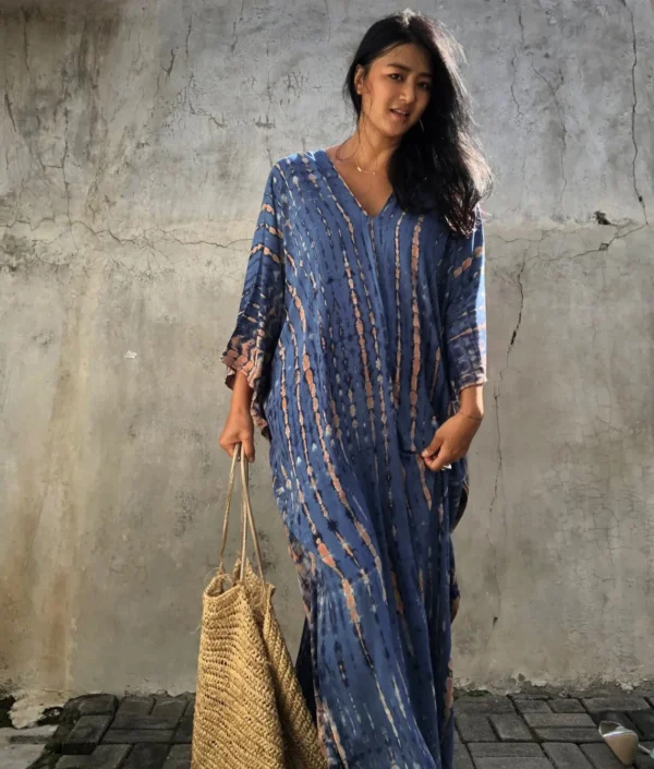 Plus Size Boho Tie-Dye Maxi Cover-Up - Image 3