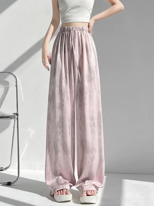 Ice Silk Acetate Yamamoto Wide Leg Pants Women's Summer Thin Small Size High Waist Mosquito Proof Pants Cool Comfortable Trou... - Image 5