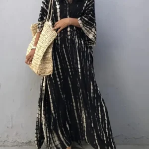 Plus Size Boho Tie-Dye Maxi Cover-Up