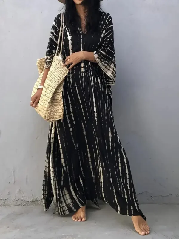 Plus Size Boho Tie-Dye Maxi Cover-Up