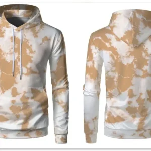 Men’s 3D Printed Tie-Dye Hoodie – Lightweight Streetwear Pullover with Customizable Patterns