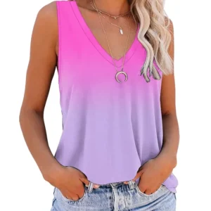 Oversized Tie-Dye Gradient 3D Print Tank Top