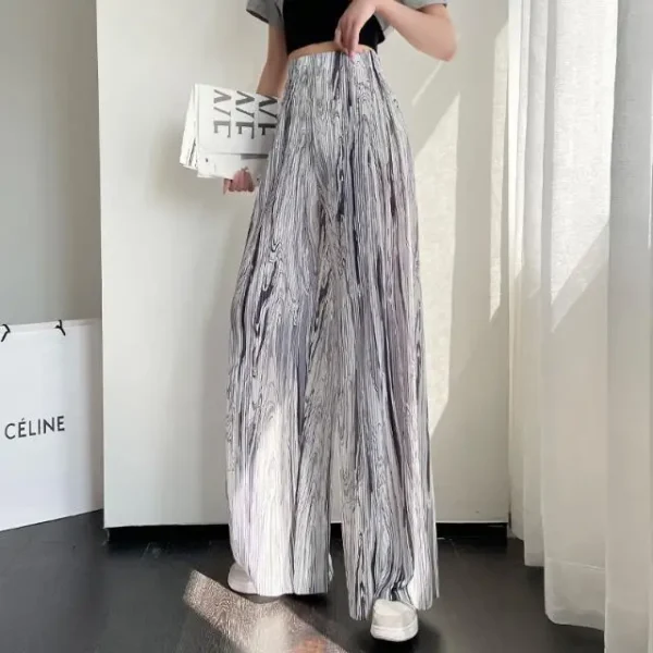 Women's Tie-Dye Pleated Wide-Leg Pants — High Waist, Flowy & Effortlessly Cool - Image 3