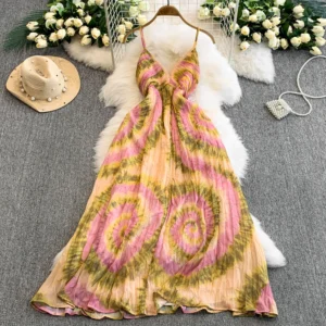 Chic Off-Shoulder Printed Slip Dress