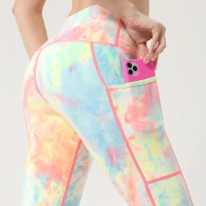 Women’s High-Waist Tie-Dye Yoga Pants – Tummy Control, Peach Lift, and Slim Fit Leggings